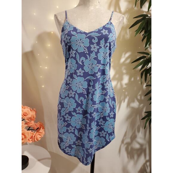 Vtg 90s Y2k Candy Rocket Asymmetrical Hawaiian Dress Junior L Tropical Island - Picture 1 of 11